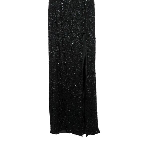 Panoply Atlanta Black Strapless Beaded Sequin Maxi Dress Prom Gown 10 Sparkly - Picture 5 of 10
